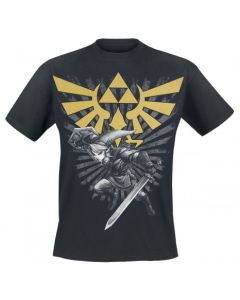 The Legend Of Zelda Blason Ailé - Triforce - Link-Noir-S